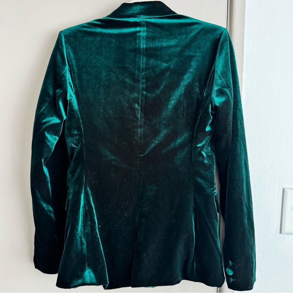Blank NYC Street Smart Emerald Green Velvet Blazer Jacket - Picture 5 of 5